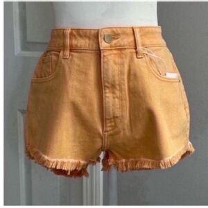 DL1961 Peach Frayed Hem Jean Shorts Size S